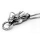 Fashion 925 Silver Plated Men's Stainless Steel Rope Chain Dragon Pendant Necklace(SP164)