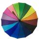 16 Colors Rainbow Umbrella Metal Shaft Wooden Handle Pongee Cover