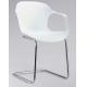 modern plastic dining room arm chair with metal leg