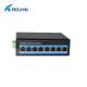 PoE Industrial Ethernet Switch 8 Port 10/100/1000Base-Tx Auto Sensing FCC CE
