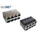 5G Ethernet Magnetic Jack 8 Ports 8P8C 2x4 RJ45 Gigabit Connector With Light Pipes