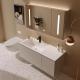 OEM Makeup Wall Hung Sink Vanity LED Mirror With Resin Basin