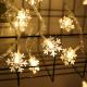 Christmas Lights Snowflake LED Fairy Lights Battery Operated Waterproof for Xmas Garden Patio