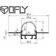 Semicircle Plaster LED Profile Housing Recessed 6063 T5 Aluminum Alloy 65*28mm