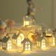 Christmas String Lights 10 LED Fairy String Lights Battery Operated Waterproof Christmas Wooden House Lights for Xmas Ga