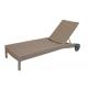 Rattan wicker swimming pool furniture classic outdoor sun lounger day bed lounge chair with wheels---6035