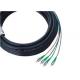 Waterproof 4 Core Fiber Optic Pigtail For FTTH / MAN , SC APC Connector