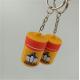 Personalized Drink Water Bottle Shaped Silicone Rubber PVC Keychains / Key Holders