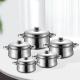 OEM/ODM 10 Piece Stainless Steel Cookingware Pot Set Cooking Pot Set Ollas Kitchen Ware Pot Cookware Sets