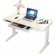 5 ft Electric Height Adjustable White Office Wooden Bureau Table for Cafe and Tea