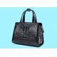 New zipper large capacity women's crocodile leather handbag for lady