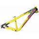Aluminum All Mountain Dirt Jump Bike Frame 100 - 140 Mm Travel Yellow Color