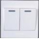 2 Gang 1 Way Fluorescence Wall Switch Socket with Metal Plate and Plastic Plate