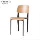 Industrial Style Black Metal Frame Dining Chairs Plywood Seat Restaurant Dining Chair