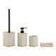 4pcs White Polyresin Bathroom Set Tumbler Holder Bowl Brush Soap Dish Hand Soap Dispenser