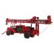 Trailer Type Mud Rotary Drilling Rig , Mobile Borehole Drilling Machine 400m Depth