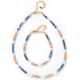 16 length Freshwater Pearl Bracelet With Squared Lapid Blue Vein Orange Stone