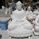 BLVE Meditation Buddha Statues Marble Sculpture Life Size Sakyamuni White Stone Chinese Religious Outdoor