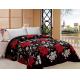 Big Flower Pattern Warm Bed Sheets For Winter , Printed Flannel Winter Bedding Sets
