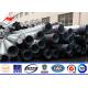 Outdoor ISO 14M Steel Transmission Pole Bitumen With Two Cross Arm