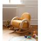 Nordic color Household Small Fabric Rocking Chair Hollow Arc Handrail