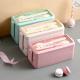 Wheat Straw Rectangle 3 Layer Multi Compartment Lunch Box With Fork And Spoon