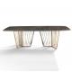 Luxury Italian Household Marble Top Rectangular Dining Table Stainless Steel Frame