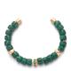 Screwed End Handmade Beaded Bangles Green Malachite And Gold Forte Beads