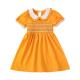 Girls Short Sleeve Dress Solid Color Children's Dress Clothing