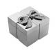 Silver PVD Plating Square Zinc Alloy Jewelry Box 52*52*43mm