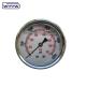 2.5 Inch Axial Liquid Filled Pressure Gauge Vibration Proof All Stainless Steel