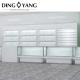 2 Layers Modern Jewelry Counter Showcase Silver Stainless Steel Frame With Locking Bottom Cabinet