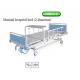 (2 - function) Manual hospital adjustable medical beds with 5 central brake