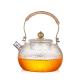 Heat Resistant Enamel Clear Glass Teapot For Blooming Tea / Coffee Custom Size