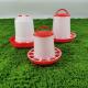 Easy To Clean Waterproof Poultry Feeder Modern Cylinder Design Red White