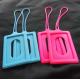 Durable Blue Pink Silicone Credit Card Pouch / Silicone Travel Bag Tag With Double Sided Open Window For Card Protect