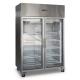 2 Doors Upright Freezer Glass Door Stainless Steel Commercial Refrigerator Deep Freezers Combo Chiller Fridge