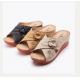 BS092 Summer 2021 New Style Sandals Women'S Retro Wedge Heel Car Stitching Mother Shoes Plus Size Women'S Slippers Sanda