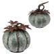 Iron Galvanized Silver 7 inch and 6 Inch Fall Harvest Tabletop Pumpkins