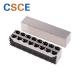 Round Pin  2 * 8 Ports RJ45 Modular Jack UL94-V0 Material For Industrial Network