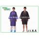 Disposable Spa Robes Nonwoven Material Made PP Kimono , Black / Purple