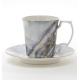 Marble design high-end cup and saucer gift set porcelain coffee tea cups and saucers