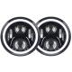 7 inch led fog light 70W With Angel eyes high/low Beam Pattern with RGB  Bluetooth controller for Jeep
