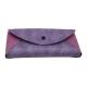 Purple Oem Labels Soft Leather Eyeglass Pouch Portable Hot Stamping Logo