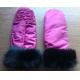 Lady  dress gloves, fabric gloves, fashion style, rabbit fur gloves
