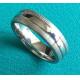 7mm Center Shiny Double Great Wall Pattern Grooves Dome Cobalt Chrome Wedding Band Ring