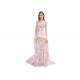 Pink Appliqued Lace Sleeveless Arabic Wedding Guest Dresses Long Prom Gown