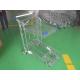 Folding Basket Warehouse Trolley For Carry Goods Zinc Plated Clear Powder Coating