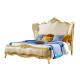 Luxury European Design Wooden Upholstered Leather Carved Antique King Size Bed