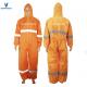 Shipping Cost White Orange SMS Microporous Sf Mf Disposable Coveralls with Reflective Tape